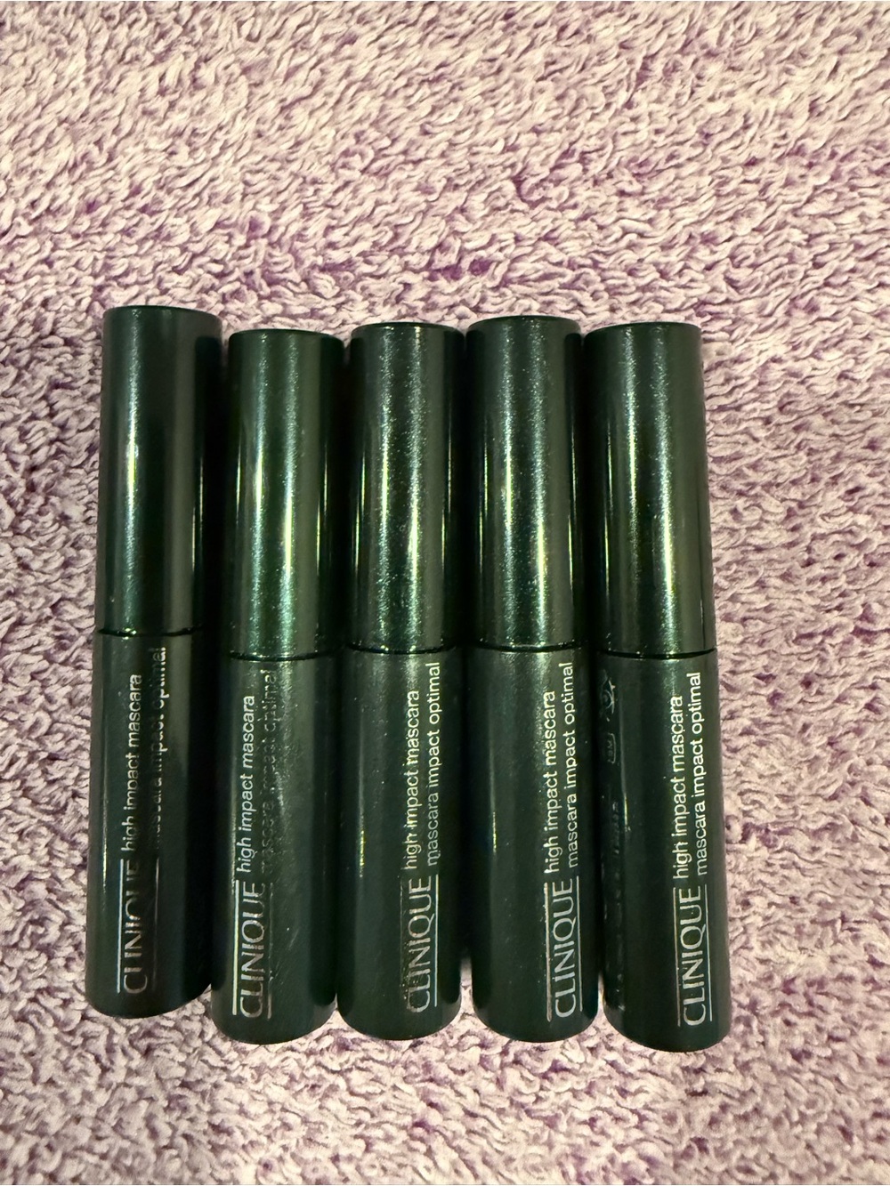 Clinique High Impact Mascaras - Set of 5, .14 oz each. Travel size.